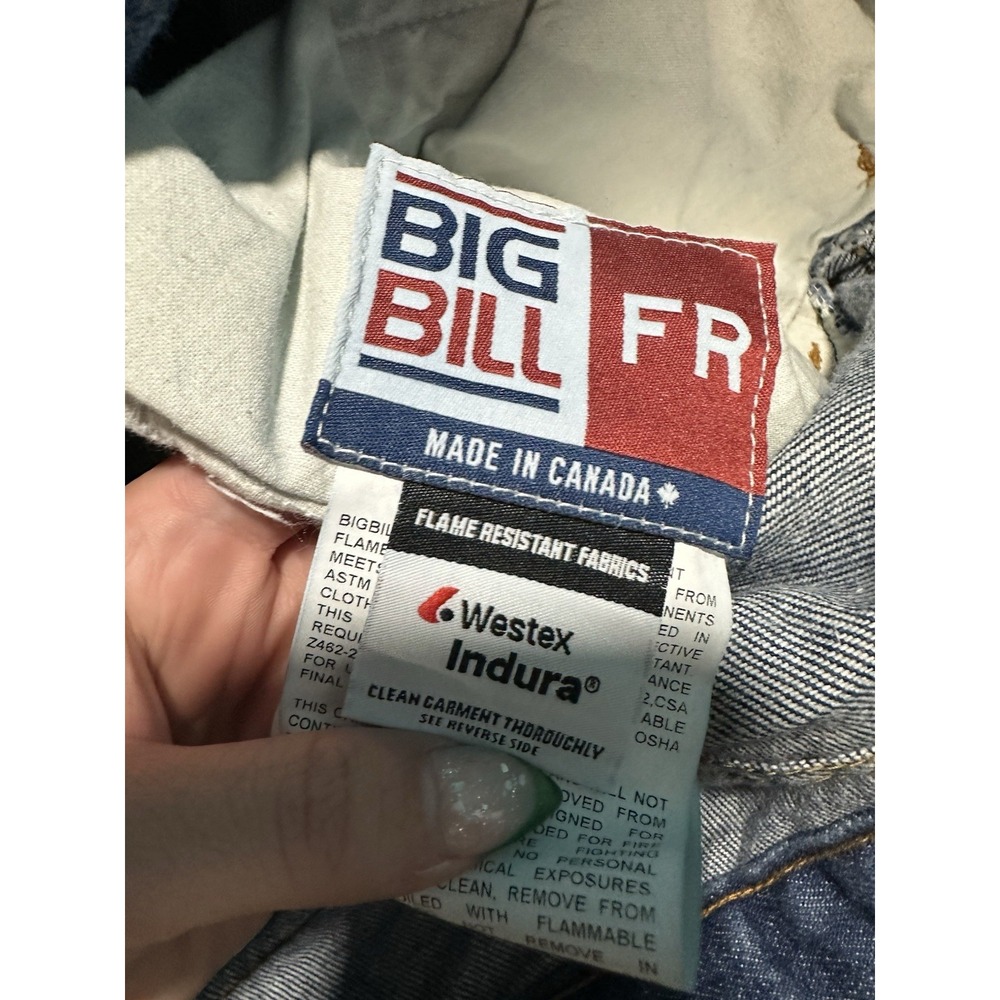Big Bill‎ Flame Resistant Dark Wash Jeans 34x32 Cat 2 ARC Rated - Picture 8 of 10